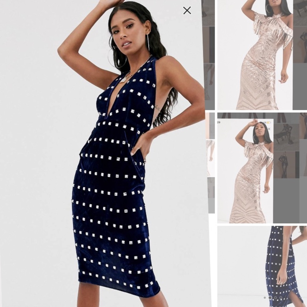 Royal blue velvet dress